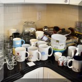 K14. Mugs, glasses and kitchen utensils. 